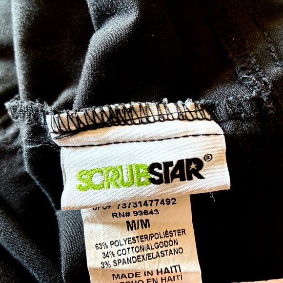 Scrub Star Scrub Pants Black Womens Medium Drawstring Cargo - Picture 9 of 9